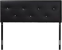 Vista 7 de Baxton Studio Josette - Cabecera tapizada de piel sintética negra, moderna y contemporánea, tamaño individual