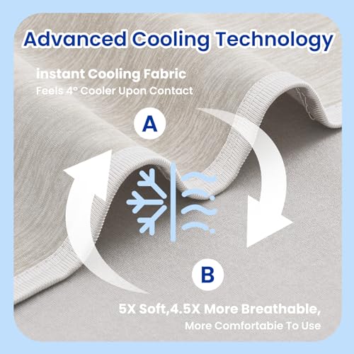 Image of TOPCEE Cooling Blanket(60 inchx90 inchTwin Size)for Night Sweats Absorbs Heat to Keep Adults, Children Cool on Warm Nights, Q-Max 0.5 Cooling blankets for Hot Sleepers, Ultra-Cool Lightweight Blanket for Bed