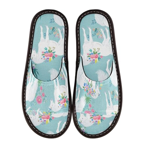 CHIFIGNO Spa Shoes for Hospital with Non-slip Sole, Open Toe House Slippers for Woman Size 5.5-6