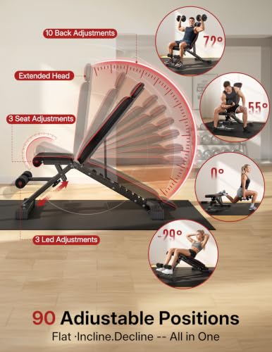 Image of Multi-Function 6 in 1 Weight Bench Set - Leg Press, Preacher Curl Rack, Adjustable Workout Bench & Squat Rack for Full Body Exercise, Fitness Strength Training for Home Gym
