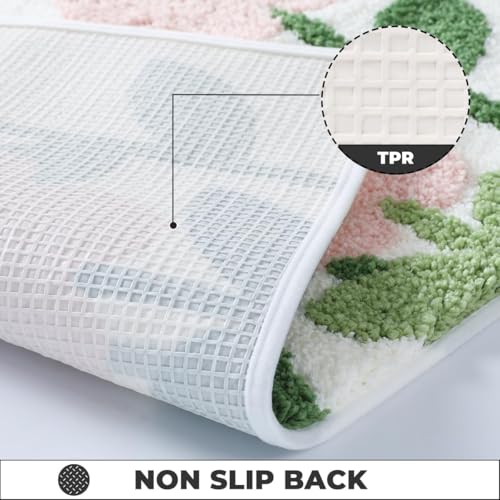 Image of AAZEEM Mat Rugs Non-Slip Abstract Bath Rugs Cute Mat Washable for Tube |Rectangular Door Mat for Home |Drawingroom |Easy Clean Indoor and Outdoor Floor |Baby Pink |
