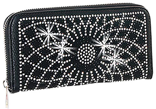 Gem Sparkle Wallet Matching Star Flower Rhinestone Wallet for Sparkle Purse Black