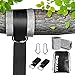 Produktbild RORASA Schaukel Befestigung, Swing und Hängematte Befestigung Set(1.5m Straps Hält 500kg) mit 2 Baum Pads und 2 Premium Karabiner for Garden Camping Travel Beach Yard mit Carry Pouch(Schwarz)
