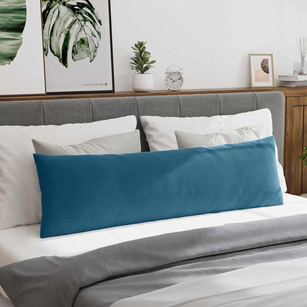 Sofakissen 2er Set Blau 145 x 40 x 20 cm, Dekokissen aus feinem Cordstoff für Couch und Bett, Längliche Couchkissen mit abnehmbarem Bezug und Reißverschluss