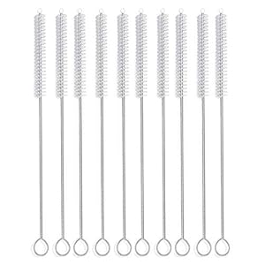 desin Straw Brush, Nylon Pipe Tube Cleaner 8.2-ihch X 2/5-inch (pack of 10) (White)