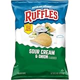 Ruffles Potato Chips, Sour Cream & Onion, 8oz Bag