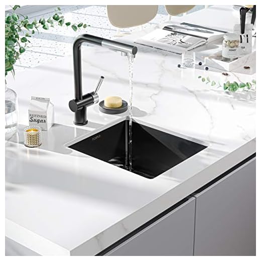 TORVA 15 x 17 Inch Gloss Black Ceramic Coating with NanoTek Undermount Kitchen Sink, 16 Gauge Stainless Steel Wet Bar or Prep Sinks Single Bowl, Fits 18" Cabinet，Black