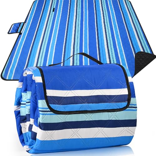 Picknickdecke Wasserdicht 200x200cm, Outdoor Picnic Blanket Stranddecke mit Baumwolle, Sandfrei Waschbar Strandmatte Campingdecke,Faltbare Wanderdecke, Piknik Decke Isoliert für Strand,Camping