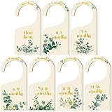 7 Pieces Eucalyptus Leaves Baby Closet Dividers Nursery Closet Organizer Wooden Newborn Wardrobe...