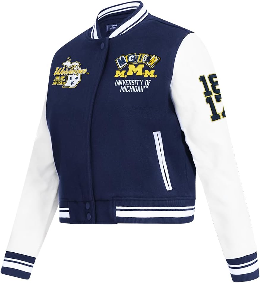 Pro Standard NCAA womens Womens College Campus Ransom Wool Varsity Jacket