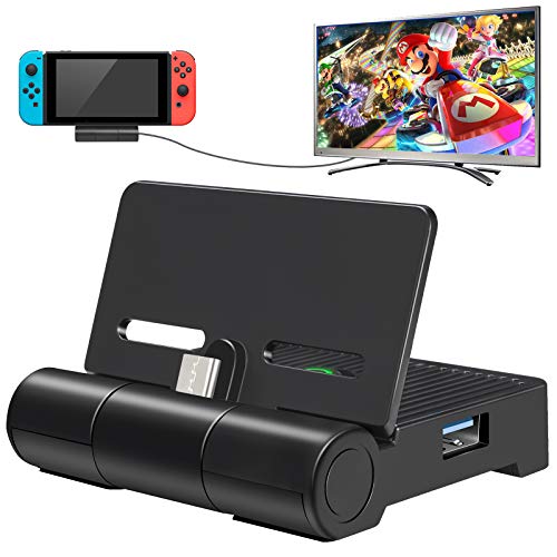 ALIENGT Nintendo Switch Dock, Portable TV Docking Station Charging Stand Replacement for Nintendo Switch Dock Base, Mini Switch Dock Set with HDMI, USB 3.0 Port and Air Outlet (Upgraded Version)