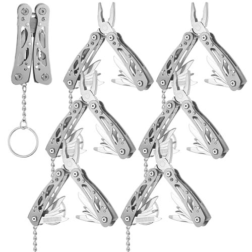 Lasnten 6 Pcs Small Multitool Pliers, Christmas Gifts for Men Stainless Steel Small Multitool Mini...