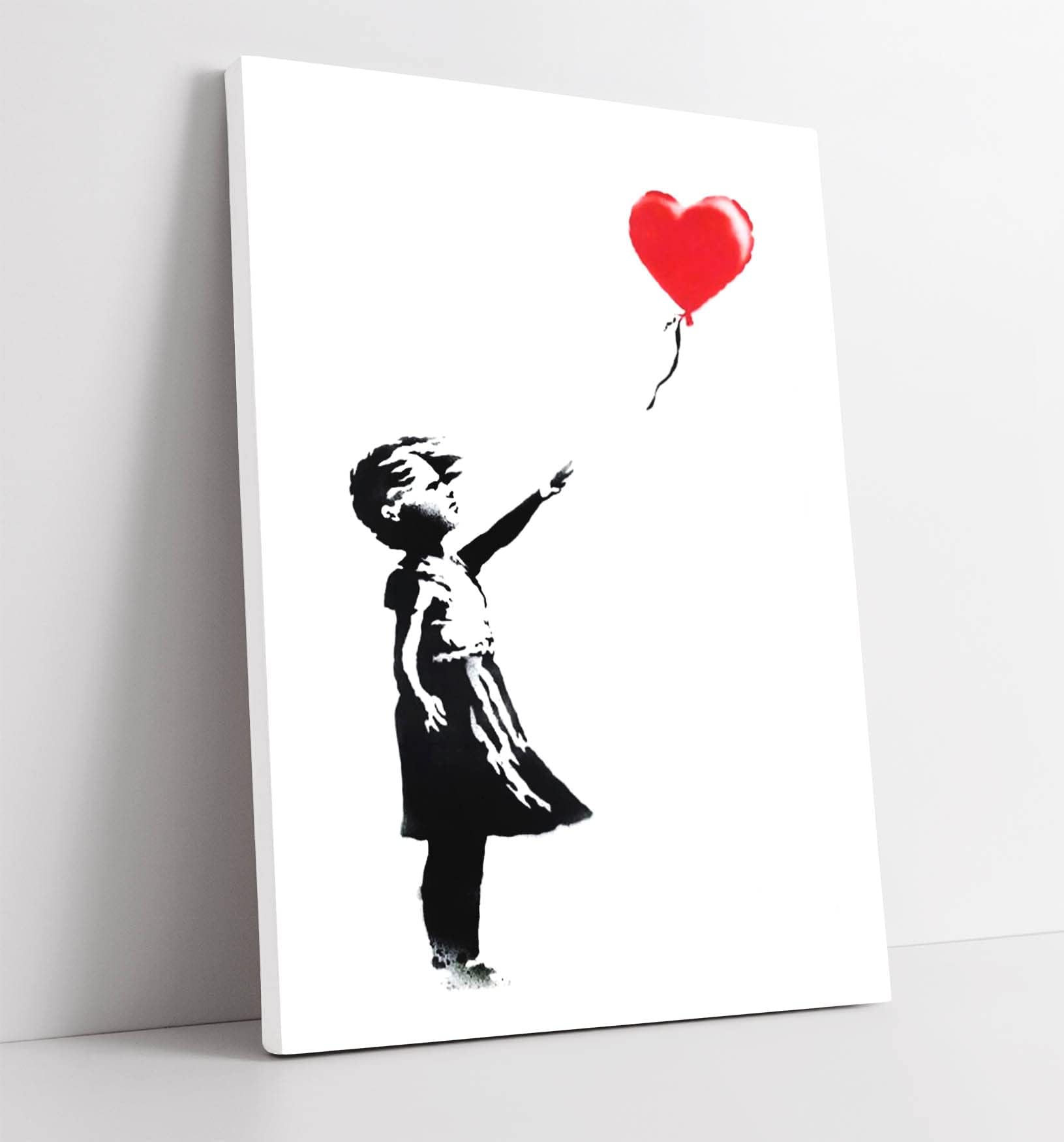 CanvasArtShopCANVAS WALL ART BANKSY BALLOON GIRL SOTHEBYS GRAFFITI 30MM DEEP FRAMED PRINT XL OPTIONS (24in x 16in / 60cm x 40cm)