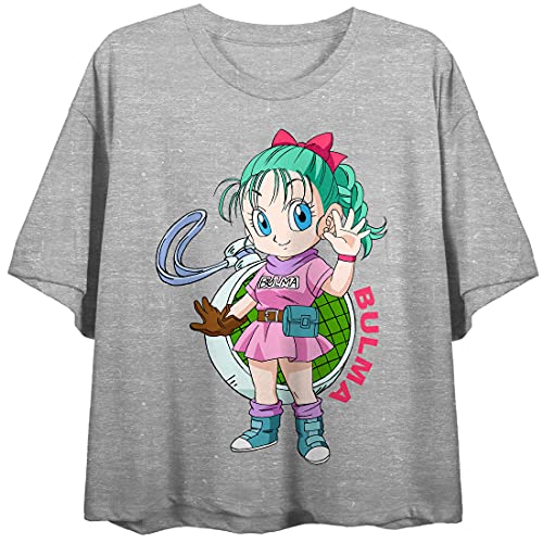Dragon Ball Classic Bulma on Women's Athletic Heather Crop-XS at