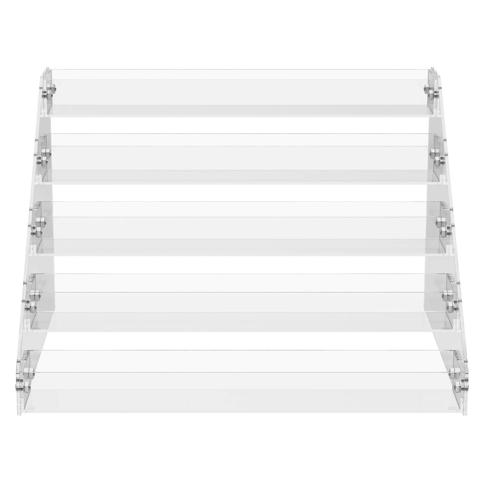 QuxetlRyz Perfume Organiser Display Risers 4/5-Layers Display Stand Transparent Multi-purpose Organizer Shelf for Makeup Perfume Doll Figures CD DVD Rack(5 Layer)
