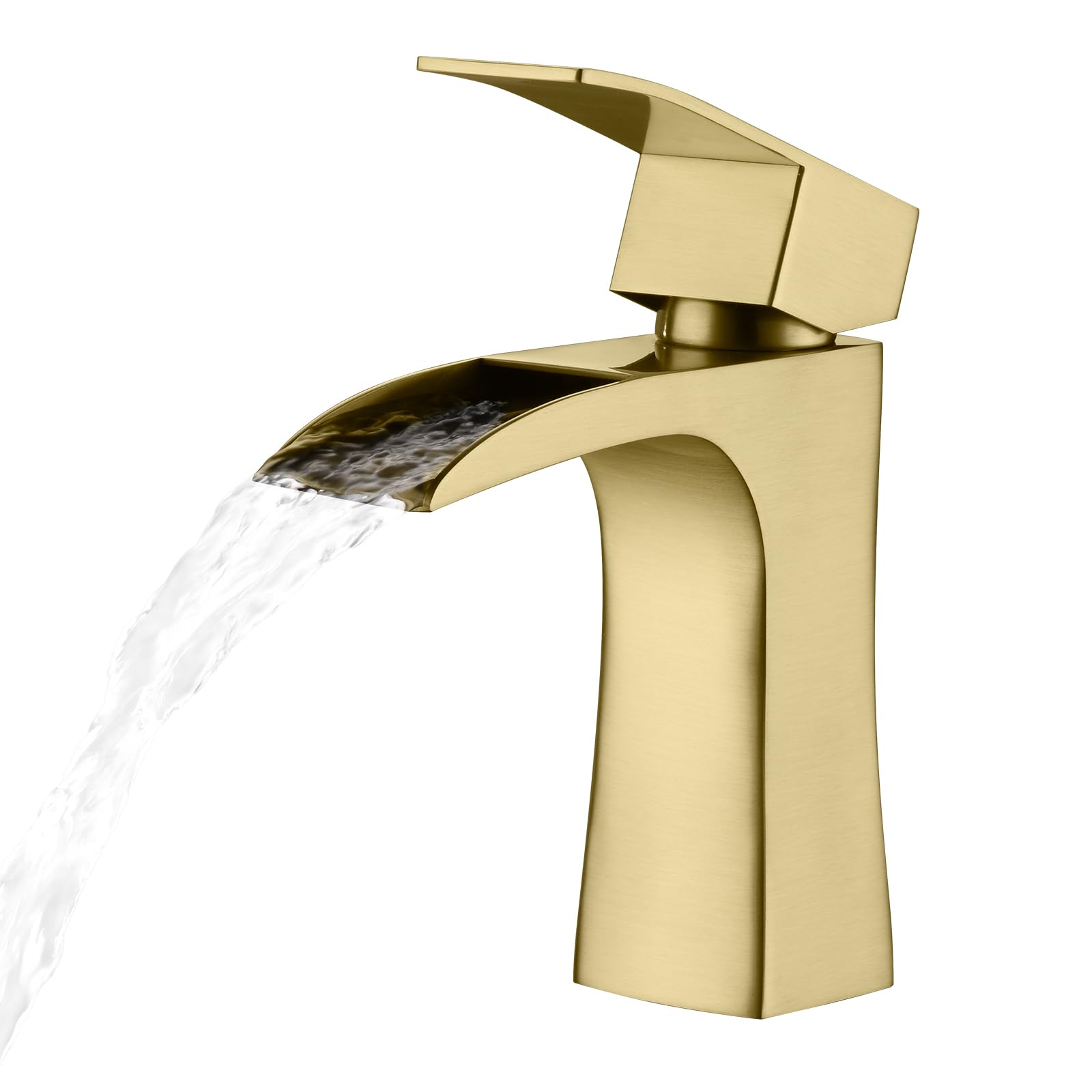 Bathroom Sink Mixer Taps, Waterfall Taps for Bathroom Sink Square Modern Cloakroom Faucet