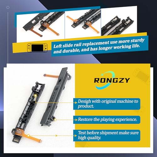 RongZy for Nintendo Switch Joy-Con Slide Rail for Nintendo Switch OLED Left Right Slide Rail Replacement with Sensor Flex Cable Controller Accessories with Repair Kit - Image 4