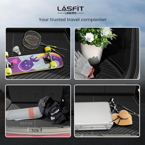 Image of LASFIT Floor Mats&Cargo Backrest Mat for Ford Edge 2015-2024 | Floor Liners Costom Fit All Weather Protection TPE Easy Clean, Keep Your Car Trunk Clean and Tidy,1pcs.
