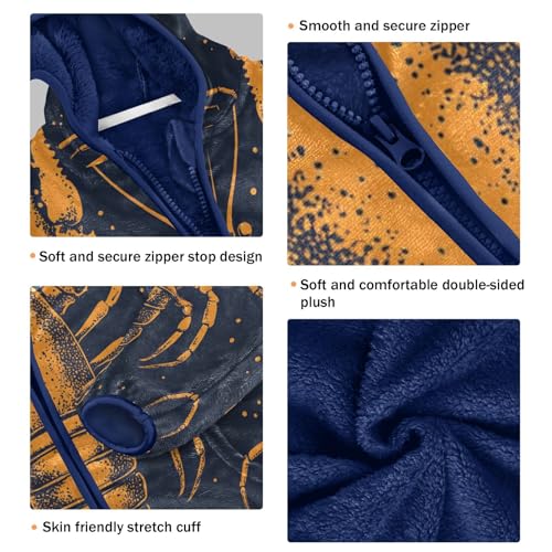 Abstract Lobster Toddler Fleece Jacket Girl Boys Hooded Fleece Jacket Coat Warm Outwear Zip-up 3-10T3