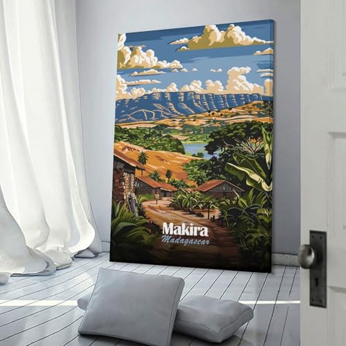 Tableaux à l'huile Madagascar pour illuminer un salon avec une toile moderne