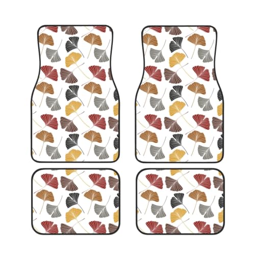 Alfombrillas de Ginkgo para coche juego de 4 piezas antideslizantes de neopreno universal