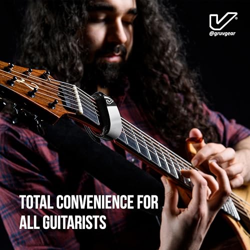 Image of Gruv Gear Fret Wrap & Guitar Mute Pro, Fretwrap for Acoustic, Electric & Bass | String Dampener Recording, Tapping & Practice Accessory (1 Pack, Large White, Fits 6 String Bass, 8 String Guitar)