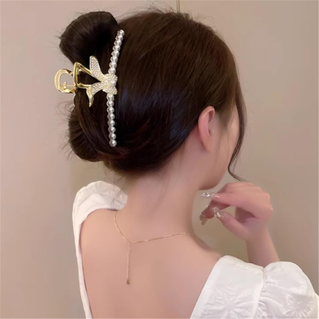 Chic Rhinestone Bunny Rabbit Large Grab Clip Back of Hair Clip Hair Volume Shark Clip