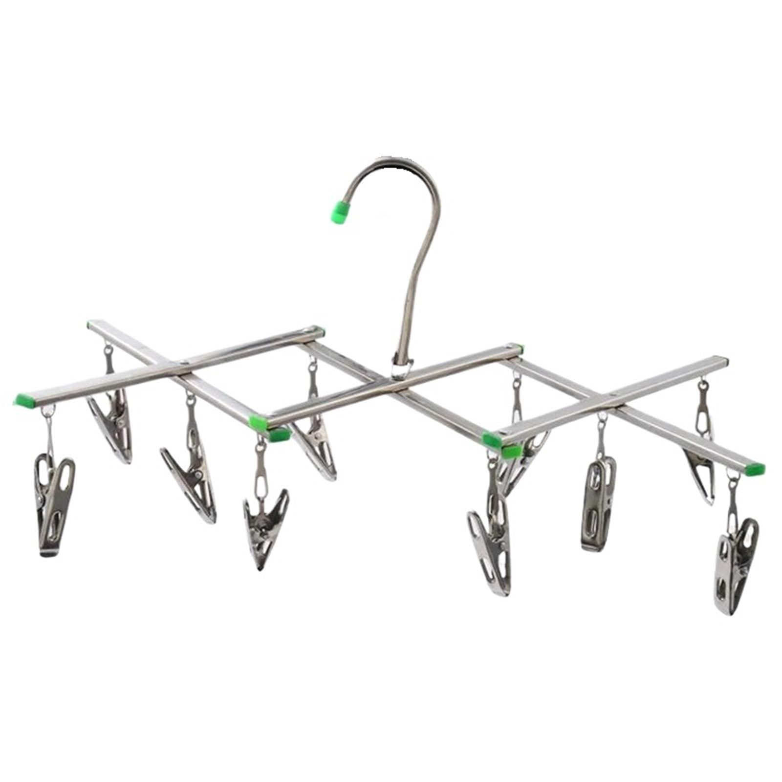 3 uds tendedero Plegable for Ropa Interior de Acero Inoxidable secador Calcetines Estante lavandería diseño Cabeza Plana Resistente a la oxidación Clip Agarre Fuerte para Ropa(20 Clip)