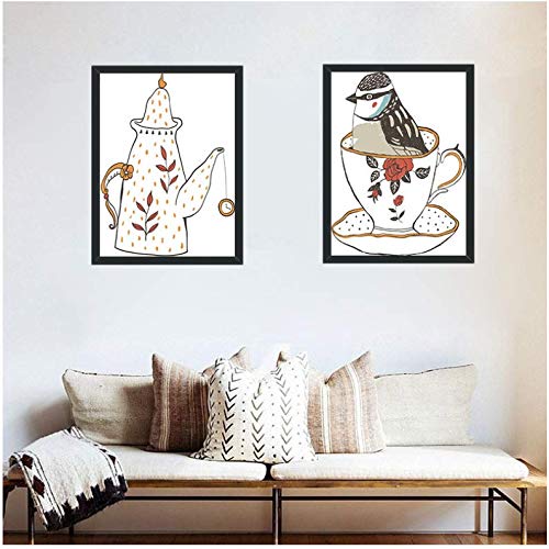 Affiche Murale Bande Dessinée Théière impression sur toile 50x70cm décoration maison