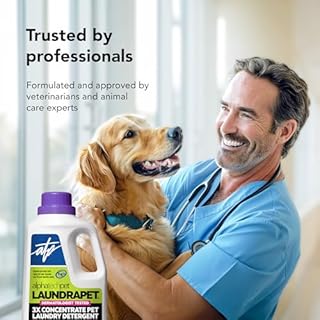 LaundraPet 3X Strength Premium Laundry Detergent with Enzyme Cleaner - 64 Oz (96 Washes) Pet Stain and Odor Eliminator, Enzymatic Detergent by Alpha Tech Pet