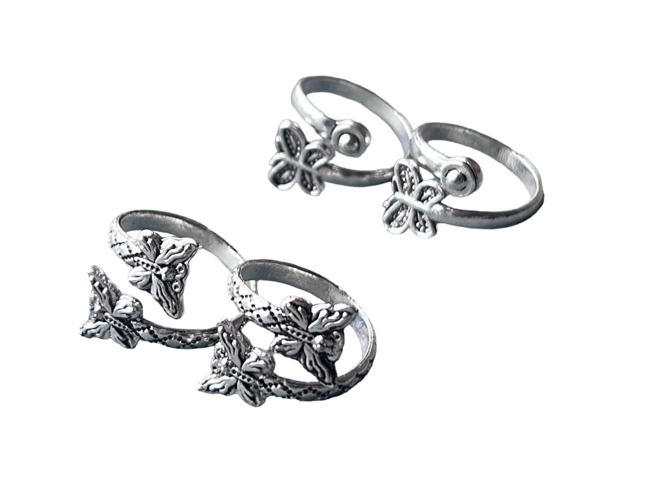 Women & Girls Metal Fancy Glossy finish Toe Ring Adjustable Bichiya/Leg Finger Ring_Combo_2 (A_C_P_110725_Silver)-image-44