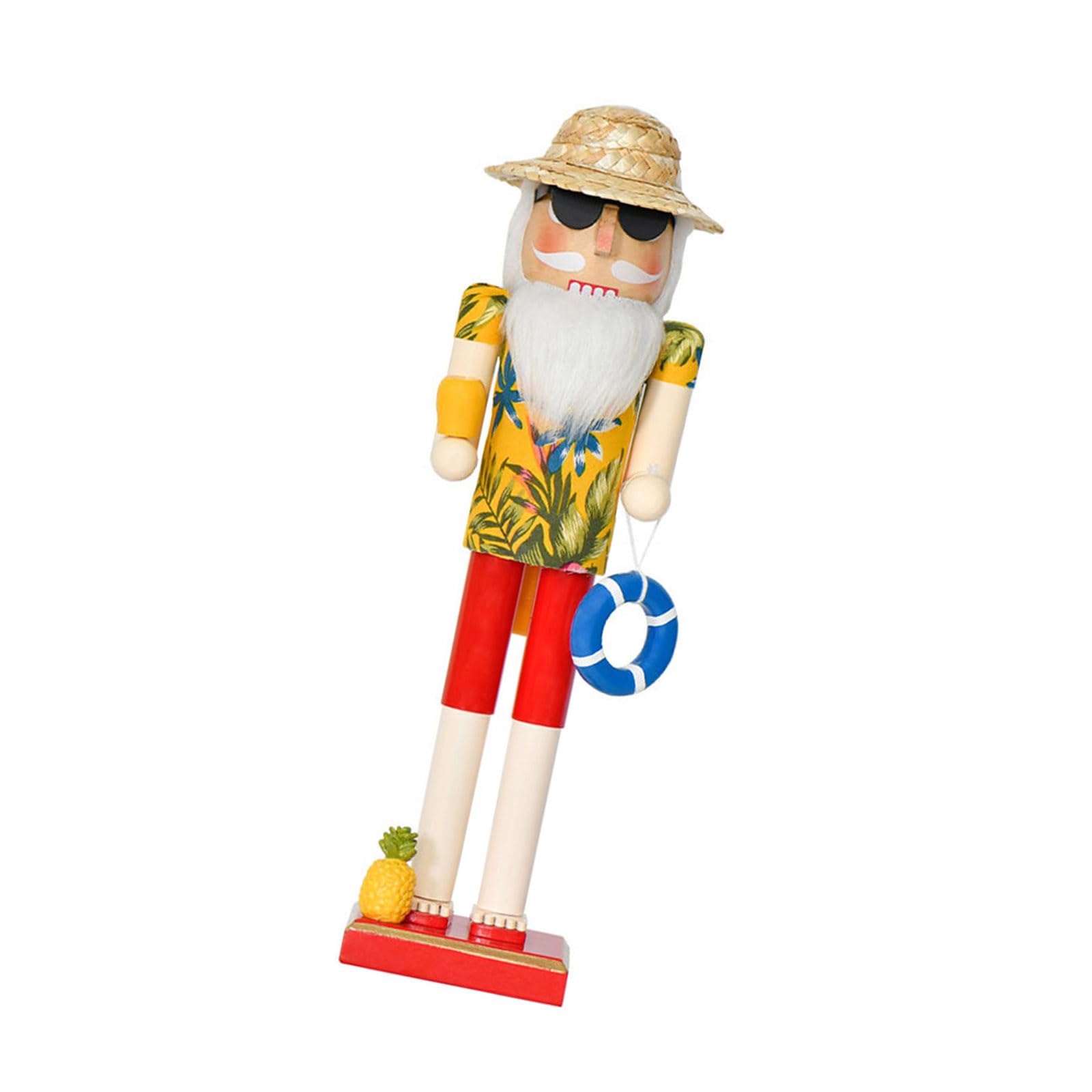 NMFLAB Summers Nutcrackers Decorations Christmas Nutcrackers in July Surfer Santa Nut Crackers Figure for Party Festival Decors Summers Decorations