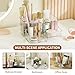 APLOP Clear Makeup Organizer Countertop – 6 Compartments Cosmetic, Jewelry, Skincare & Perfume Organizer, Vanity and Bathroom Counter Organizer, Multi-Use Makeup Brush Holder