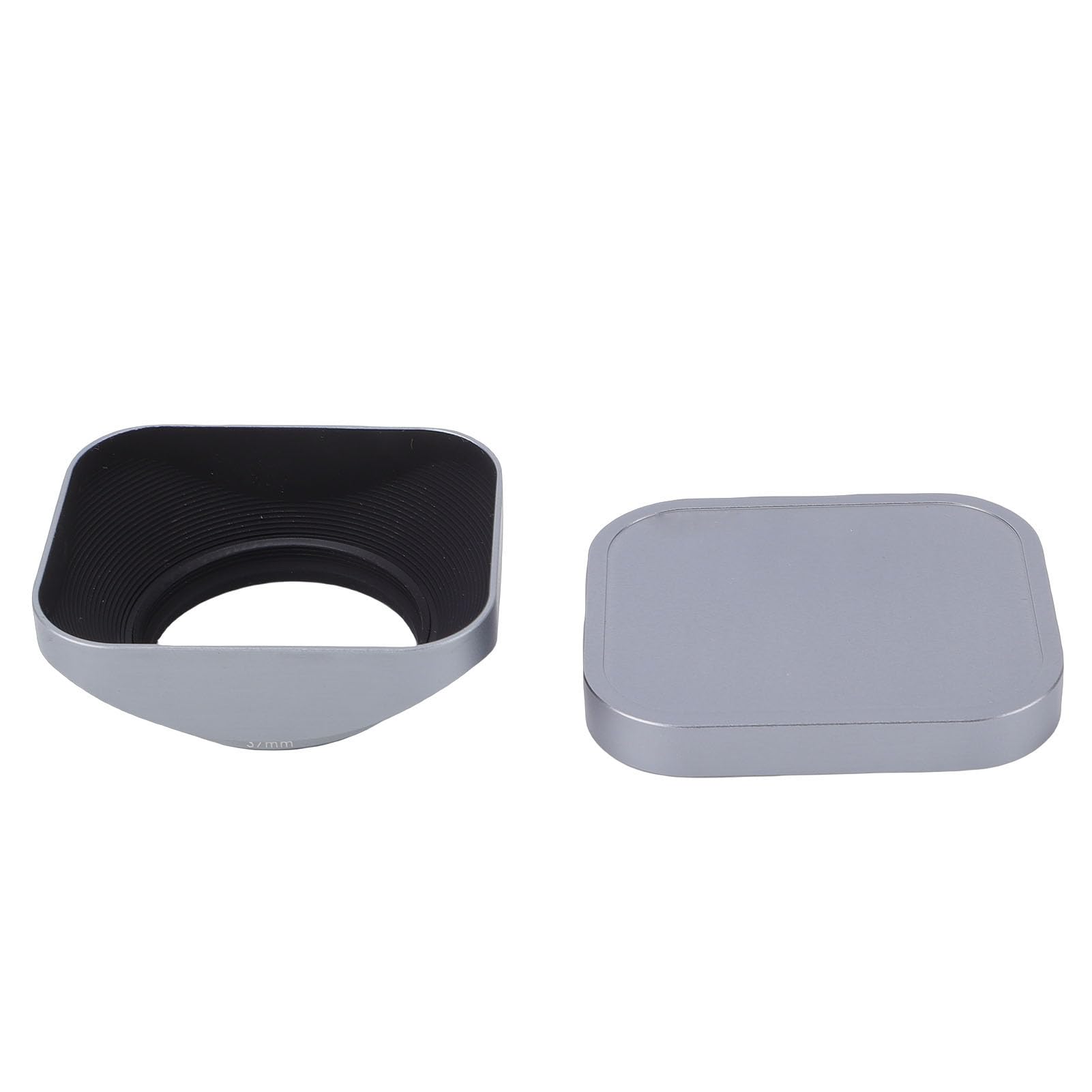 Paraluce Quadrato in Metallo, Paraluce in Lega di Alluminio CNC Ad Alta Precisione, da 37 Mm con Cappuccio Quadrato in Metallo per Protezione Dalla Riduzione del Riflesso dell'obiettivo