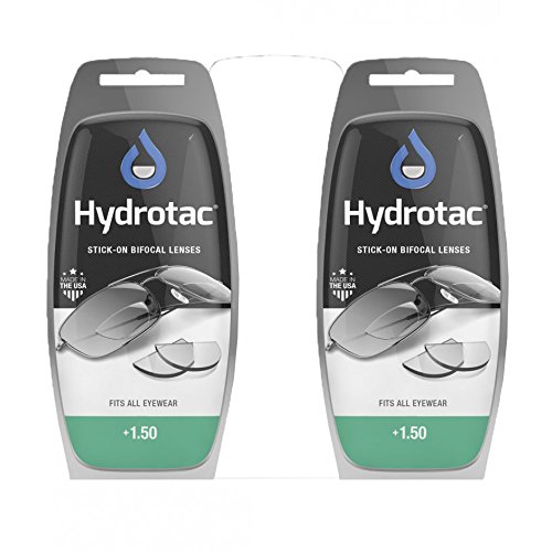 Hydrotac OPTX 20/20 Stick On Magnification Reusable Bifocal Lenses - +1.50 Diopter