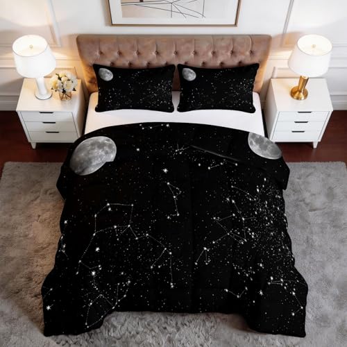 Edredón para cama 240x260 colcha ligera espacio luna estrellas 2