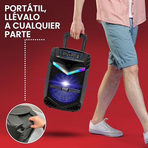 Miniatura 6 de Pyle Sistema De Altavoces, Pa, 800w, Bluetooth, Portatil, Recargable, Exteriores, Subwoofer De 12 , Tweeter De 1 , Función De Grabación, Micrófono, Luces De Fiesta, Radio Usb Sd, Color Negro