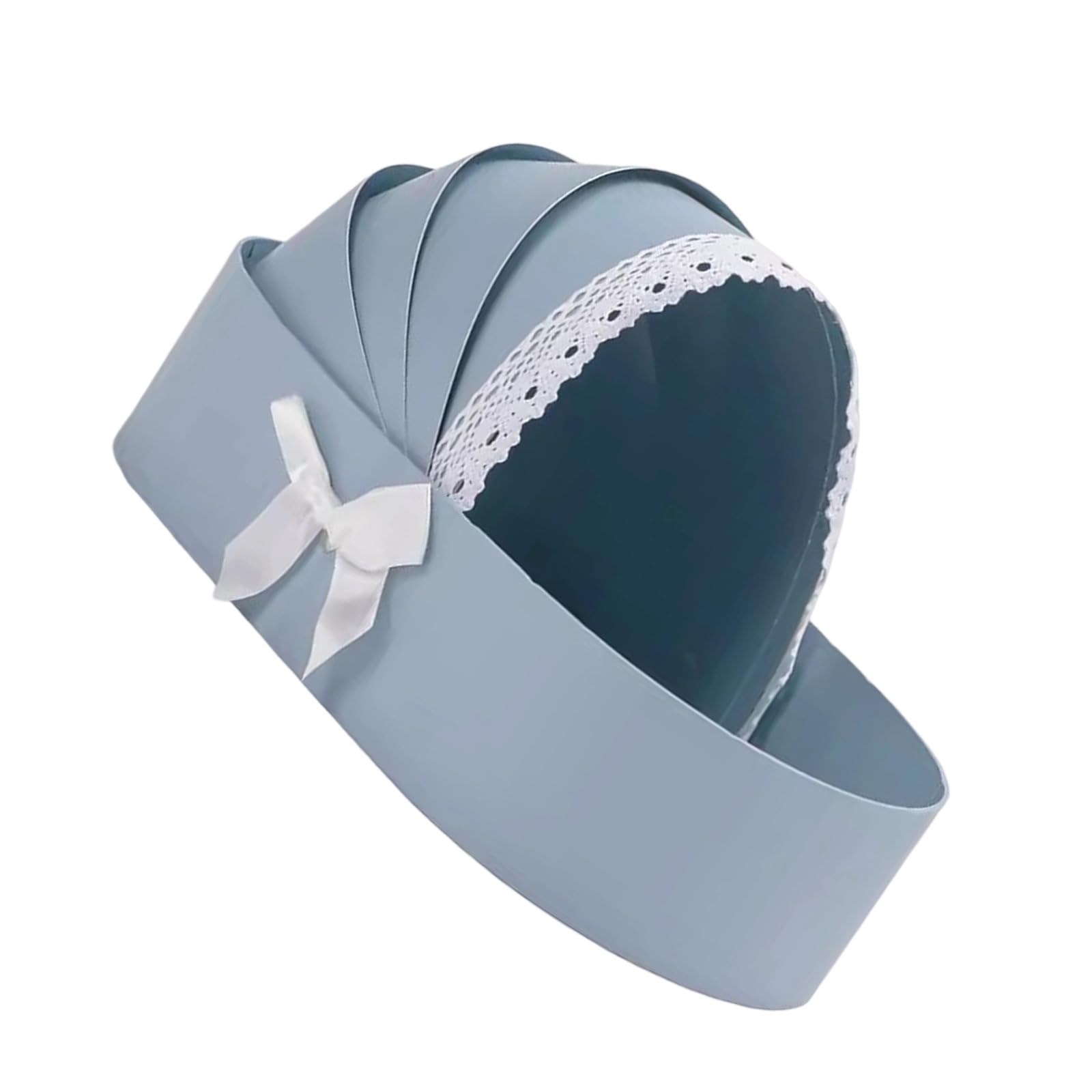 Osniyaw Blue Cradle Shape Flower Basket Empty Basket Cardboard Baby Shower Wedding Valentines Flower Arrangement Box