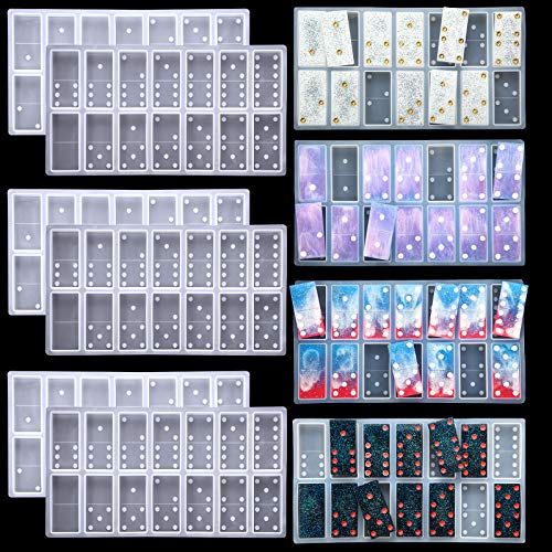 3 Sets Domino Mold for Resin Casting Silicone Domino Mold for Epoxy Resin 28 Cavities with Dots Epoxy Casting for DIY Craft