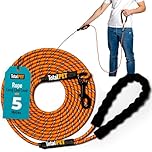 Total Pet Rope Training Lead for Dogs - Long Line Dog Lead for Training Recall & Commands at Distance W/Control Handle (5m)