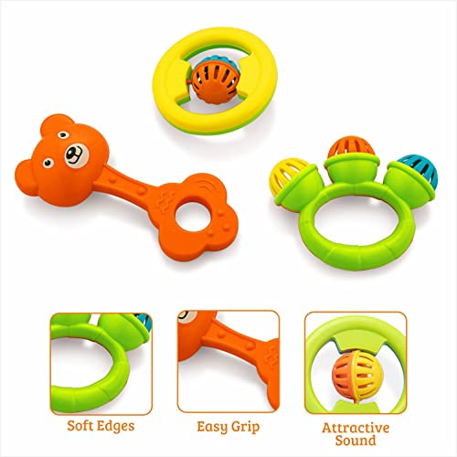 Image of Storio Infant Acrylonitrile Butadiene Styrene (Abs) So Sweet Rattle 3Pcs Packing Non Toxic Bright and Colorful Rattles Baby Boy Girl Toys Set,Multicolor (Pack of 2)