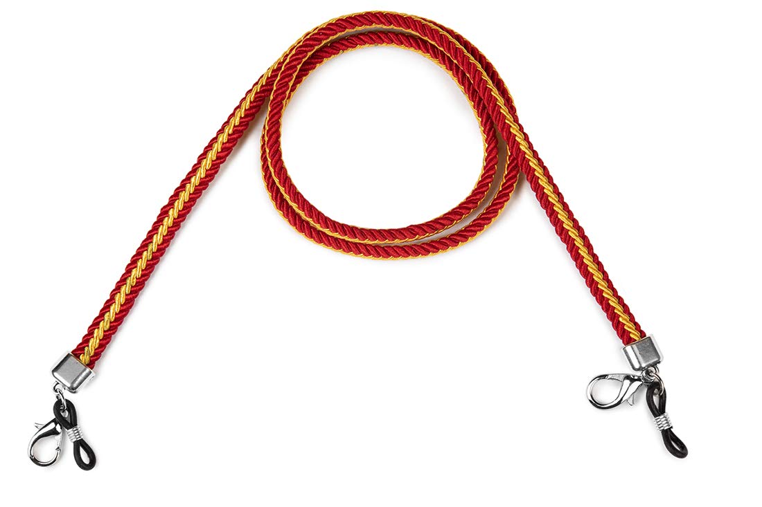 HISPANIA COLORS SINCE MMXI SPAIN Colgantes para gafas y mascarillas - Pack de 2 o individual - Trenza con bandera de España
