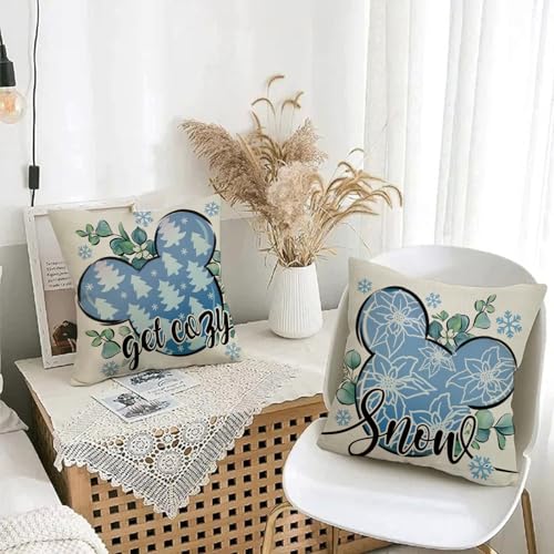 Fjfz FJFZUSSXSD1063 Winter Cartoon Mouse Decorative Throw Pillow Covers 18 X 18 Set Of 4 thumb #6
