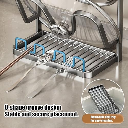 Support de couvercle de poêle stable avec plateau pour éviter les taches sur la table