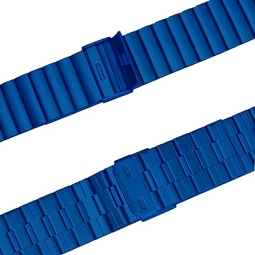 Image of ACM Watch Strap Stainless Steel Metal 22mm compatible with Fire-Boltt Invincible Plus Bsw097 Smartwatch Adjustable Belt Band Blue