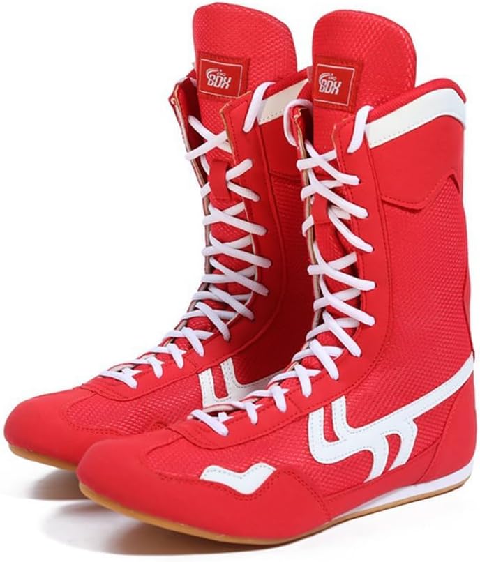 Men's Sports Wrestling Shoes Lightweight Boxing Shoes for Youth Comfortable High Top Fighting Athletic Sneakers