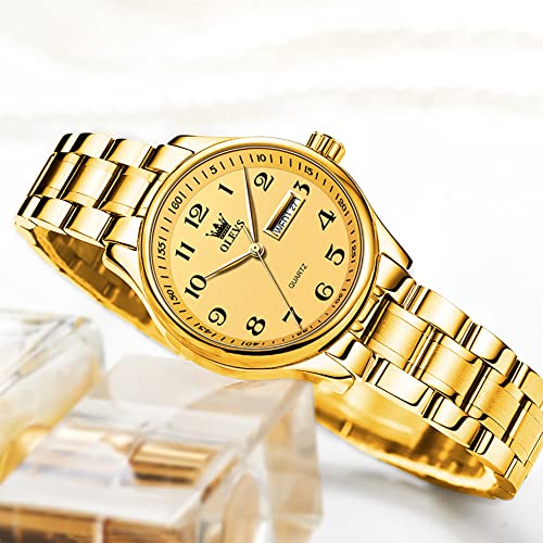 Image of OLEVS Women Watches Business Dress Female Ladies for Small Wrist Watch Gold Stainless Steel Band Analog Simple Day Date Waterproof Lady Watches