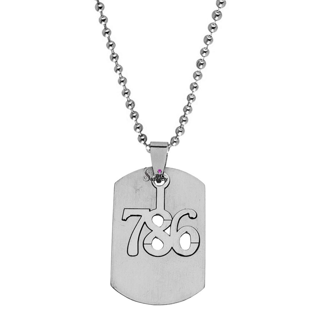 Sullery Religious Islam Muslim Allah Ayat Al Kursi Prayer Silver Stainless Steel Square Pendant Necklace for Men and Women (B09HNW98QL) Amazon Price History, Amazon Price Tracker