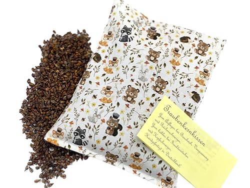 Cojín de semillas de uva como cojín de calor o frío, 18 x 13 cm, diseño de osos, erizos y más.