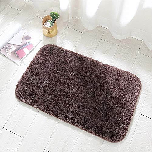 LAOSHIZI Tapis de Bain Épaissir Absorbant antidérapant Moelleux Tapis de Bain 50x80cm Salon entrée Tapis Marron foncé Cover